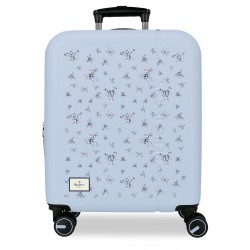 Troler cabina Pepe Jeans Olivia ABS, extensibil, 4 roti, bleu 40x55x20 cm