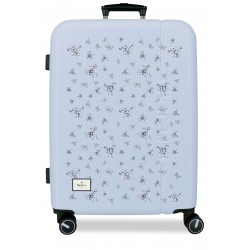 Troler mediu Pepe Jeans Olivia ABS, extensibil, 4 roti, bleu 48x68x27 cm