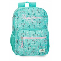 Rucsac Pepe Jeans Sun verde turcoaz adaptabil, 2 compartimente 13x40x30 cm