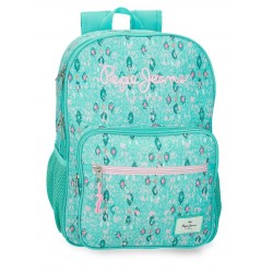 Rucsac Pepe Jeans Sun verde turcoaz adaptabil, 2 compartimente 13x40x30 cm