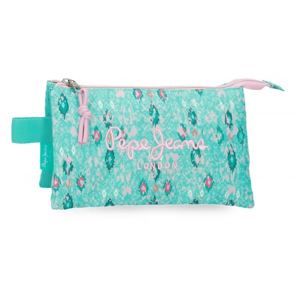 Penar Pepe Jeans Sun verde turcoaz, 3 compartimente 5x12x22 cm