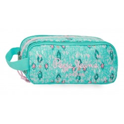 Penar Pepe Jeans Sun verde turcoaz, 3 compartimente 9x10x22 cm
