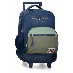 Rucsac troler detasabil Pepe Jeans Arwyn bleumarin, 2 roti 21x43x32 cm