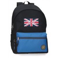 Rucsac Pepe Jeans Henry compartiment laptop, negru adaptabil 17.5x44x31 cm