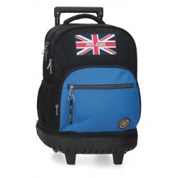 Rucsac troler detasabil Pepe Jeans Henry negru, 2 roti 21x43x32 cm