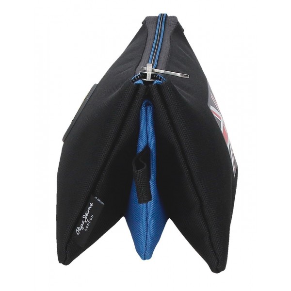 Penar Pepe Jeans Henry negru, 3 compartimente 5x12x22 cm