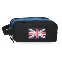 Penar Pepe Jeans Henry negru, 3 compartimente 9x10x22 cm