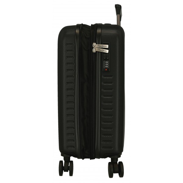 Troler cabina Pepe Jeans Henry, ABS, extensibil, negru, 40x55x20 cm