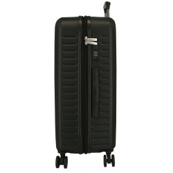 Troler mediu Pepe Jeans Henry, ABS, extensibil, negru, 68x48x27 cm