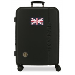 Troler mediu Pepe Jeans Henry, ABS, extensibil, negru, 68x48x27 cm
