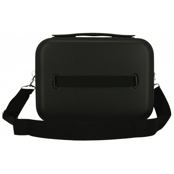 Geanta cosmetice Pepe Jeans Aris, ABS, adaptabila neagra 25x21x15 cm