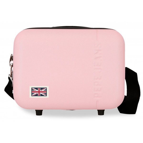 Geanta cosmetice Pepe Jeans Aris, ABS, adaptabila roz 25x21x15 cm