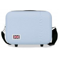 Geanta cosmetice Pepe Jeans Aris, ABS, adaptabila bleu 25x21x15 cm