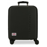 Troler cabina Pepe Jeans Aris, ABS, extensibil, negru, 55x40x20 cm