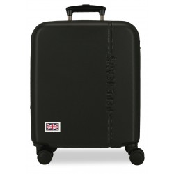 Troler cabina Pepe Jeans Aris, ABS, extensibil, negru, 55x40x20 cm