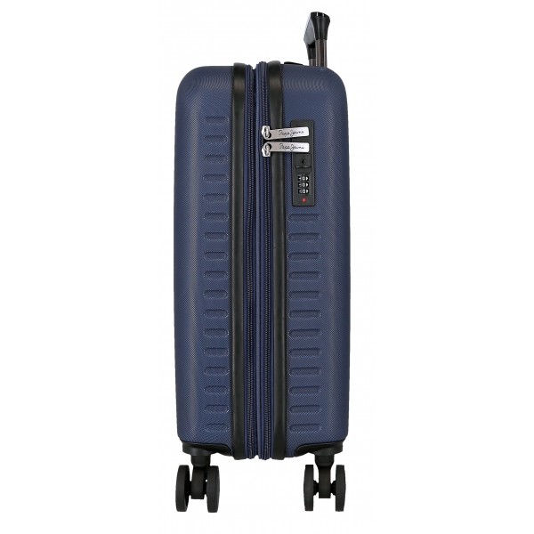 Troler cabina Pepe Jeans Aris, ABS, extensibil, bleumarin, 55x40x20 cm