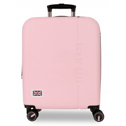 Troler cabina Pepe Jeans Aris, ABS, extensibil, roz 55x40x20 cm