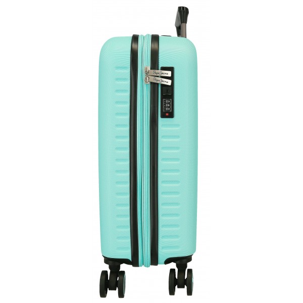 Troler cabina Pepe Jeans Aris, ABS, extensibil, turcoaz 55x40x20 cm