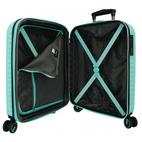 Troler cabina Pepe Jeans Aris, ABS, extensibil, turcoaz 55x40x20 cm