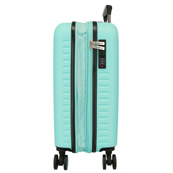 Troler cabina Pepe Jeans Aris, ABS, extensibil, turcoaz 55x40x20 cm