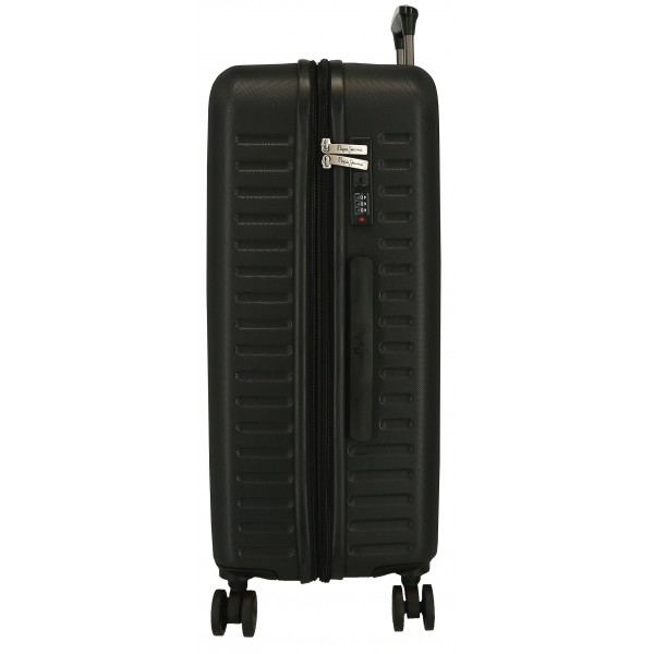 Troler mediu Pepe Jeans Aris, ABS, extensibil, negru, 68x48x27 cm