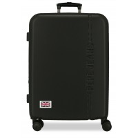 Troler mediu Pepe Jeans Aris, ABS, extensibil, negru, 68x48x27 cm