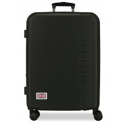 Troler mediu Pepe Jeans Aris, ABS, extensibil, negru, 68x48x27 cm