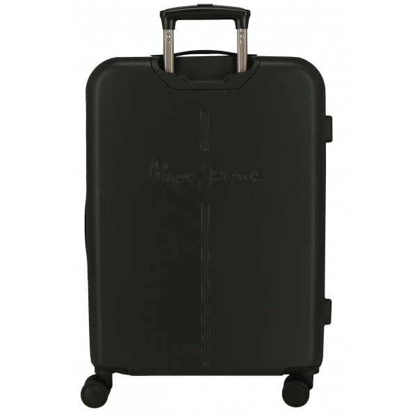Troler mediu Pepe Jeans Aris, ABS, extensibil, negru, 68x48x27 cm