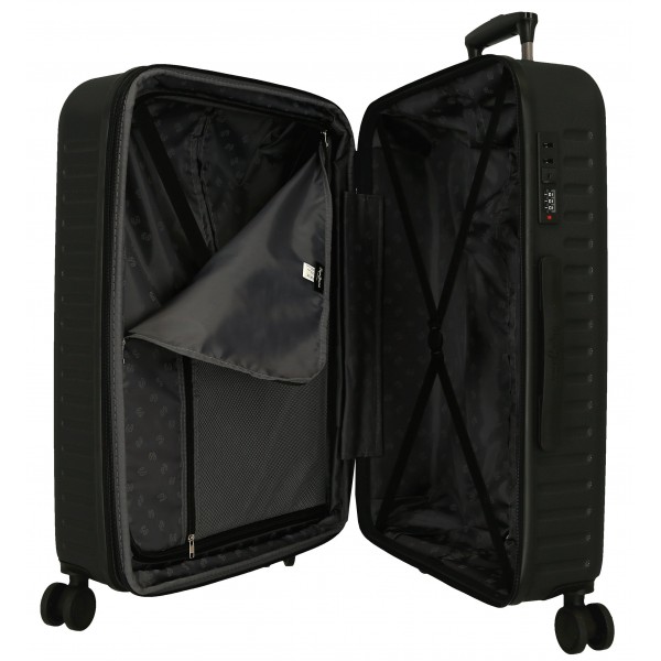 Troler mediu Pepe Jeans Aris, ABS, extensibil, negru, 68x48x27 cm