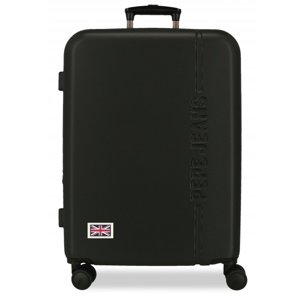 Troler mediu Pepe Jeans Aris, ABS, extensibil, negru, 68x48x27 cm