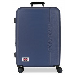 Troler mediu Pepe Jeans Aris, ABS, extensibil, bleumarin, 68x48x27 cm