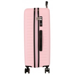 Troler mediu Pepe Jeans Aris, ABS, extensibil, roz 68x48x27 cm