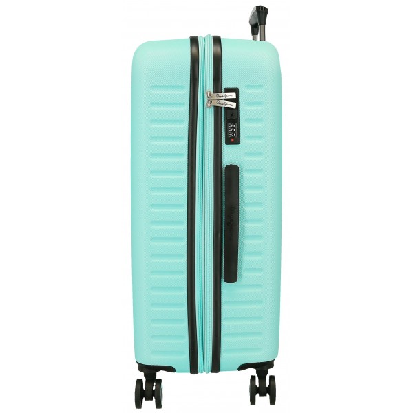 Troler mediu Pepe Jeans Aris, ABS, extensibil, turcoaz 68x48x27 cm