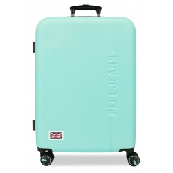 Troler mediu Pepe Jeans Aris, ABS, extensibil, turcoaz 68x48x27 cm