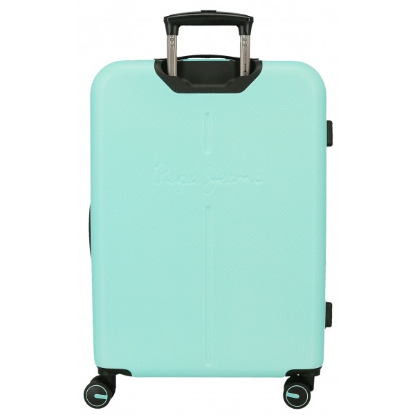 Troler mediu Pepe Jeans Aris, ABS, extensibil, turcoaz 68x48x27 cm