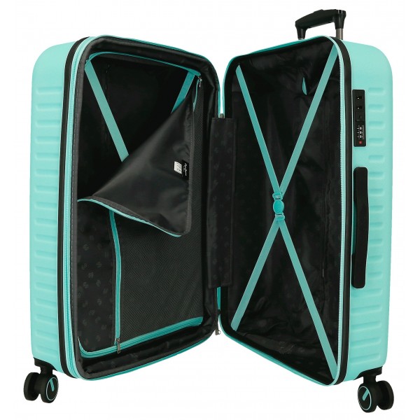 Troler mediu Pepe Jeans Aris, ABS, extensibil, turcoaz 68x48x27 cm