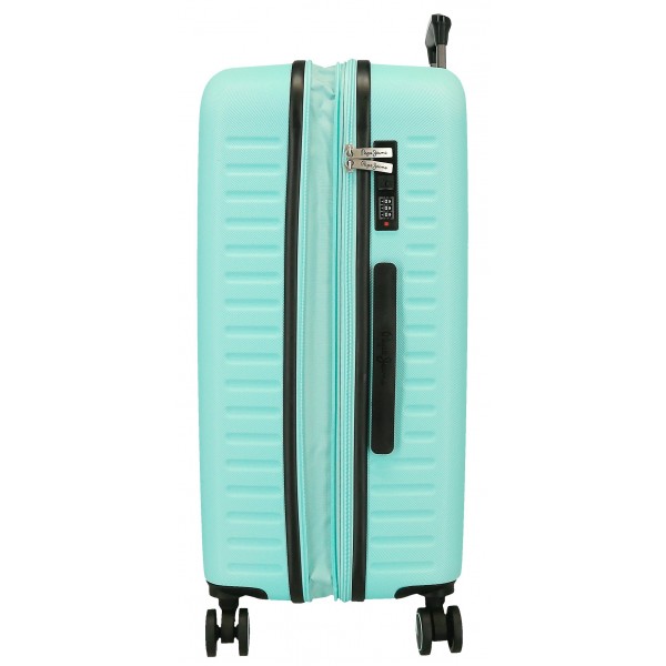 Troler mediu Pepe Jeans Aris, ABS, extensibil, turcoaz 68x48x27 cm