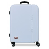 Troler mediu Pepe Jeans Aris, ABS, extensibil, bleu 68x48x27 cm
