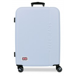 Troler mediu Pepe Jeans Aris, ABS, extensibil, bleu 68x48x27 cm
