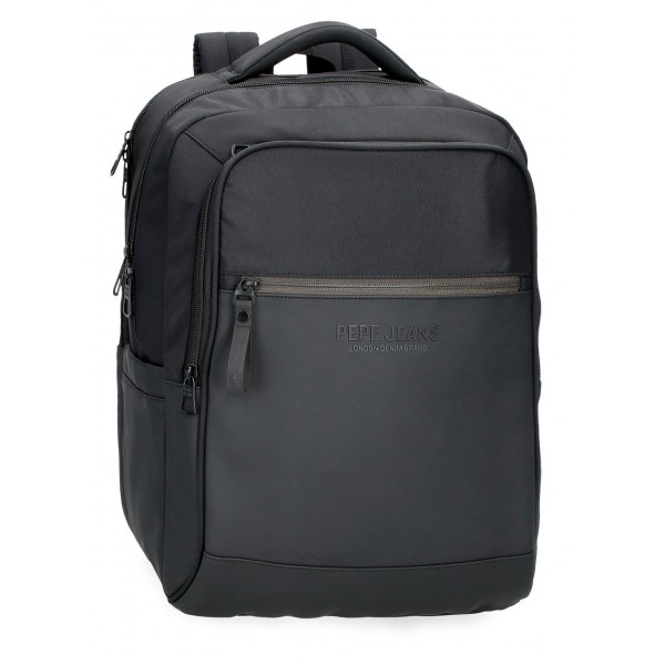 Rucsac barbati Pepe Jeans Sail Up, 2 compartimente, buzunare laptop/tableta, negru 44x31x15 cm
