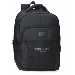 Rucsac business Pepe Jeans Durham 2 compartimente, buzunare laptop/tableta, negru 30x42x14.5 cm
