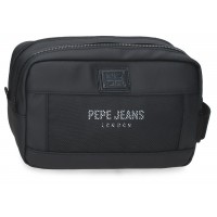 Borseta mana barbati Pepe Jeans Durham 2 compartimente, neagra 26x16x12 cm