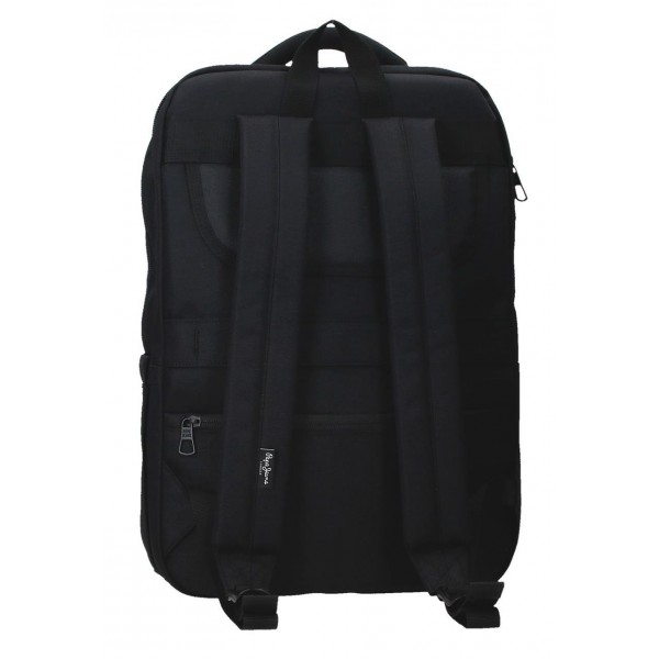 Rucsac barbati Pepe Jeans Matlock 2 compartimente, buzunare laptop/tableta negru 44x31x15 cm