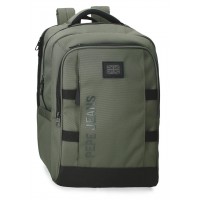 Rucsac barbati Pepe Jeans Matlock 2 compartimente, buzunare laptop/tableta kaki 44x31x15 cm