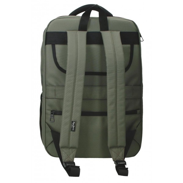 Rucsac barbati Pepe Jeans Matlock 2 compartimente, buzunare laptop/tableta kaki 44x31x15 cm