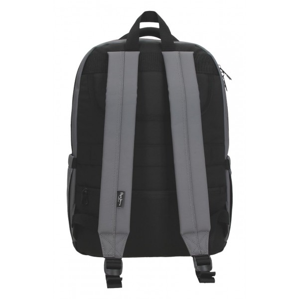 Rucsac barbati Pepe Jeans Hoxton, 2 compartimente, buzunare laptop/tableta, gri 44x31x15 cm