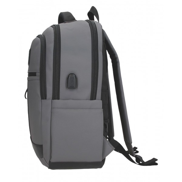 Rucsac barbati Pepe Jeans Hoxton, 2 compartimente, buzunare laptop/tableta, gri 44x31x15 cm