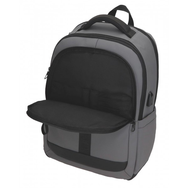 Rucsac barbati Pepe Jeans Hoxton, 2 compartimente, buzunare laptop/tableta, gri 44x31x15 cm