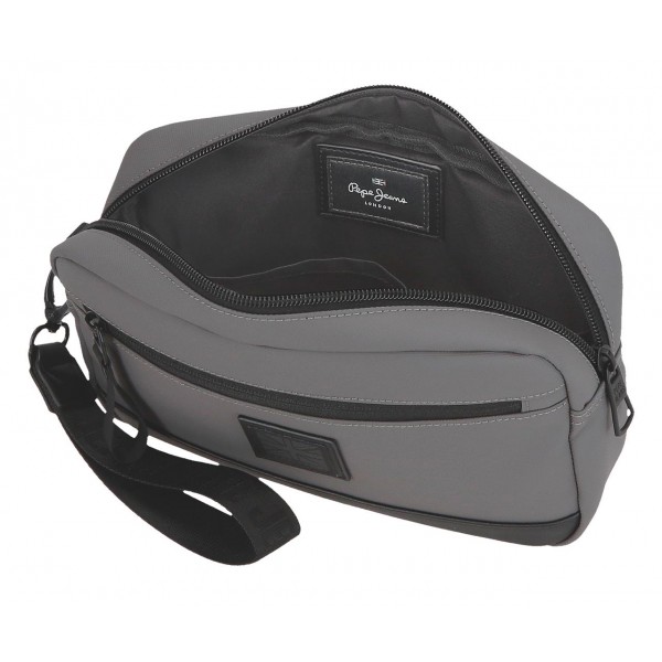 Borseta mana barbati Pepe Jeans Hoxton gri 15x16x24 cm