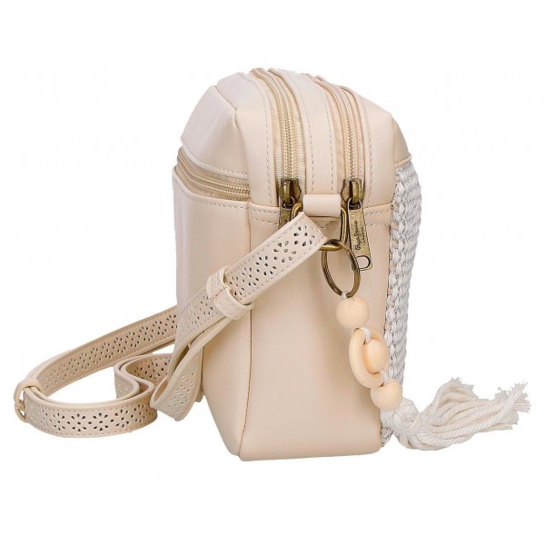 Geanta umar dama Pepe Jeans Clara 2 compartimente bej 17.5x24x7 cm